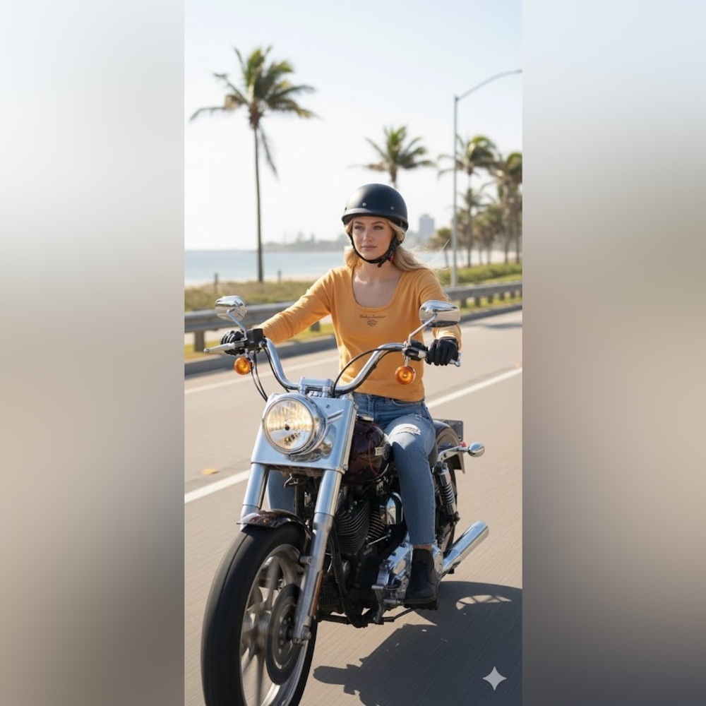 Harley-Davidson .Women's orange Long Sleeve Top